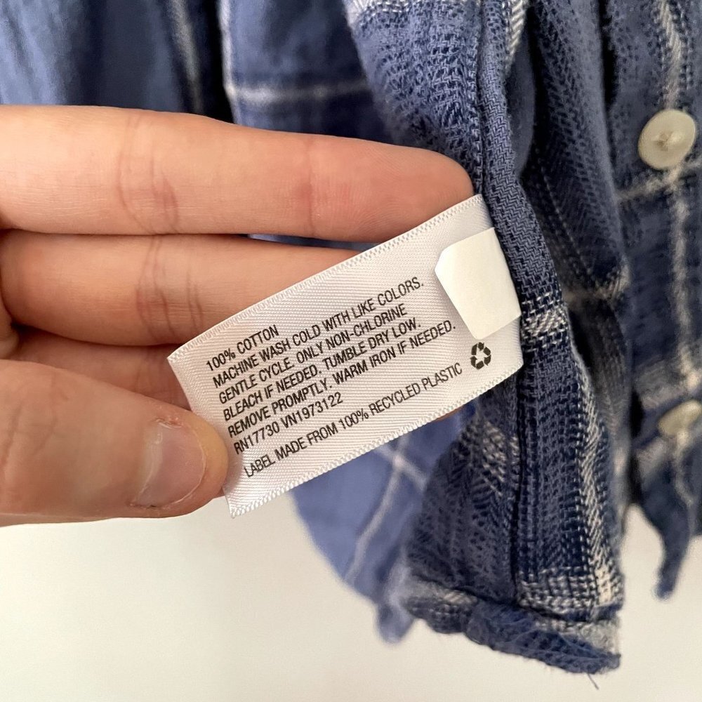 Universal Thread Blue Checkered Long Sleeved Butt… - image 6